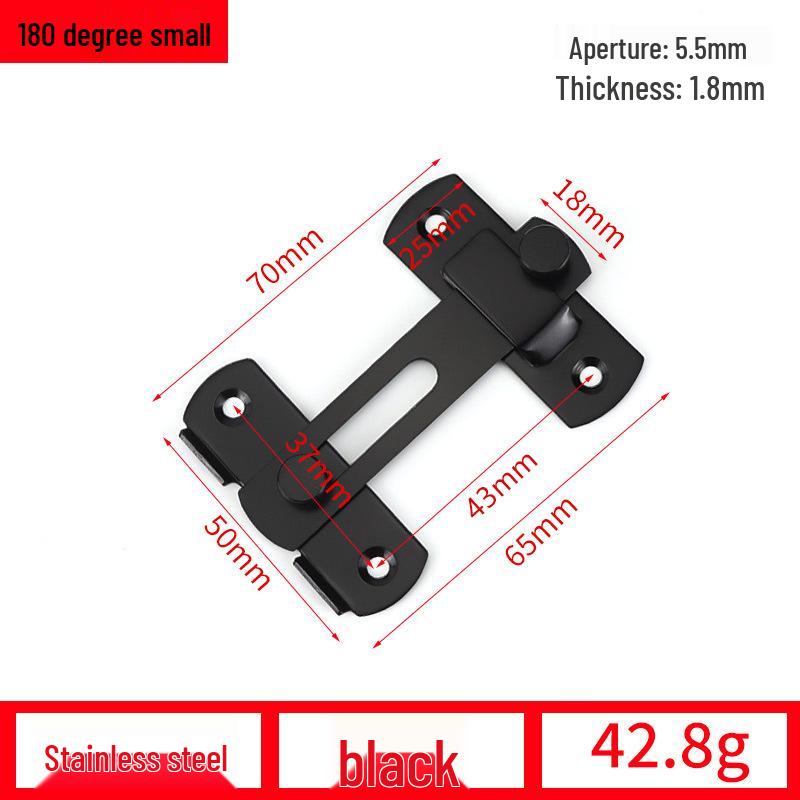 90° Anti-Theft Bathroom Sliding Door Latch Clasp with Old-Fashioned Hinge Bolt