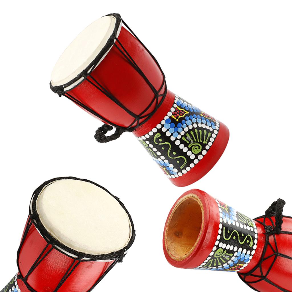 African Drum Unique Pattern Small Hand Drum Professional Percussions Instrument Rhythm Playing Toy for Kindergarten
