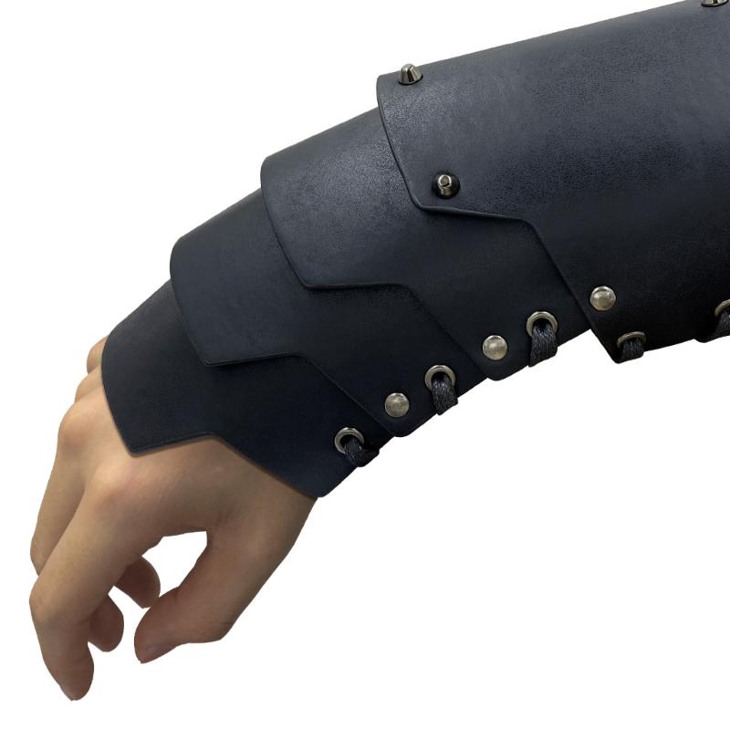 4-lagige Ritter-Handschuhe Mittelalterliche Armschienen Renaissance-Kostüm PU-Armschienen
