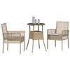 Garden Dining Set 3 Pcs Beige Poly Rattan