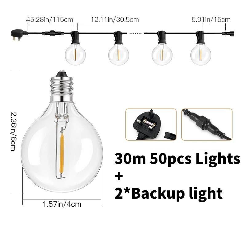 Led String Lights Outdoor Waterproof European American Voltage For Festive Decor