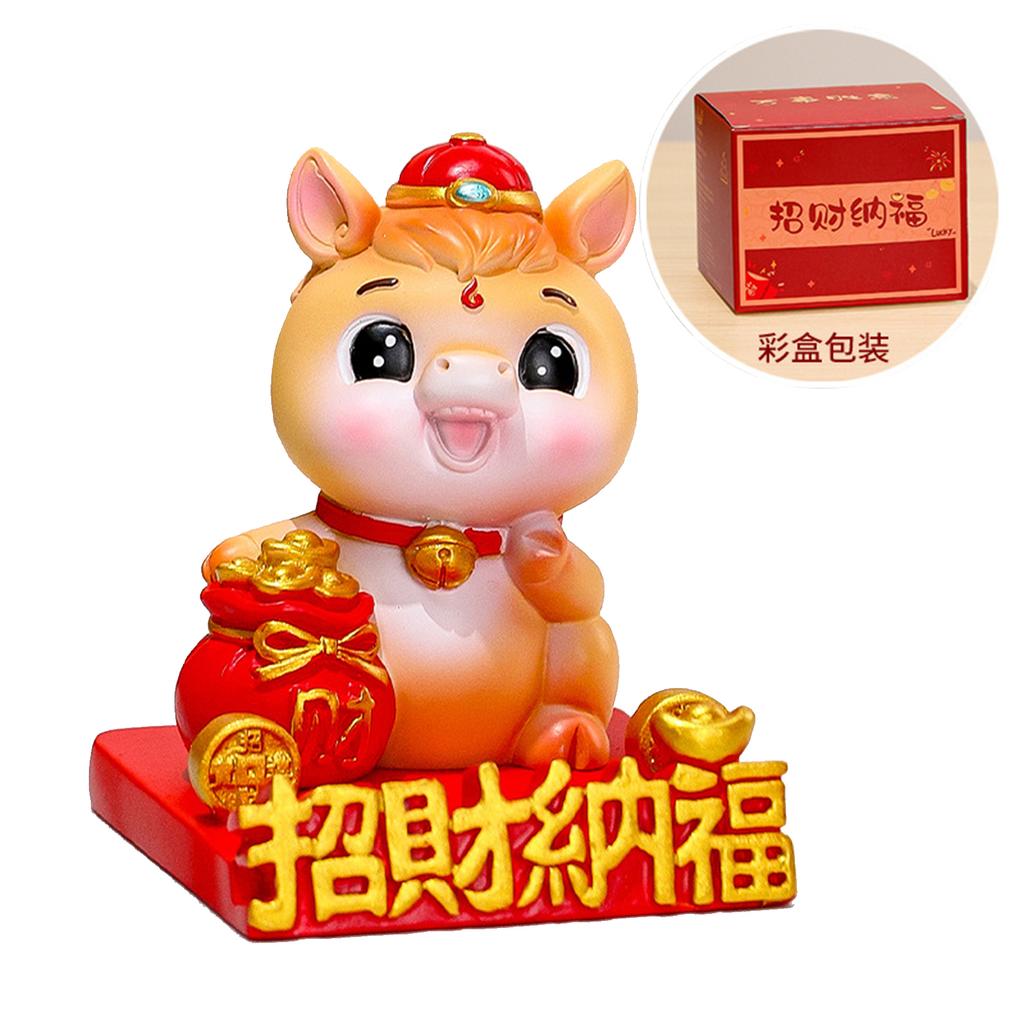 Zodiac Horse Desktop Phone Stand Chinese New Year Gift National Trend Mascot Figurine