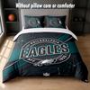 Set Biancheria da Letto Design Philadelphia Eagles 1 Copripiumino + 2 Federe Morbido Traspirante Biancheria da Letto per la Casa