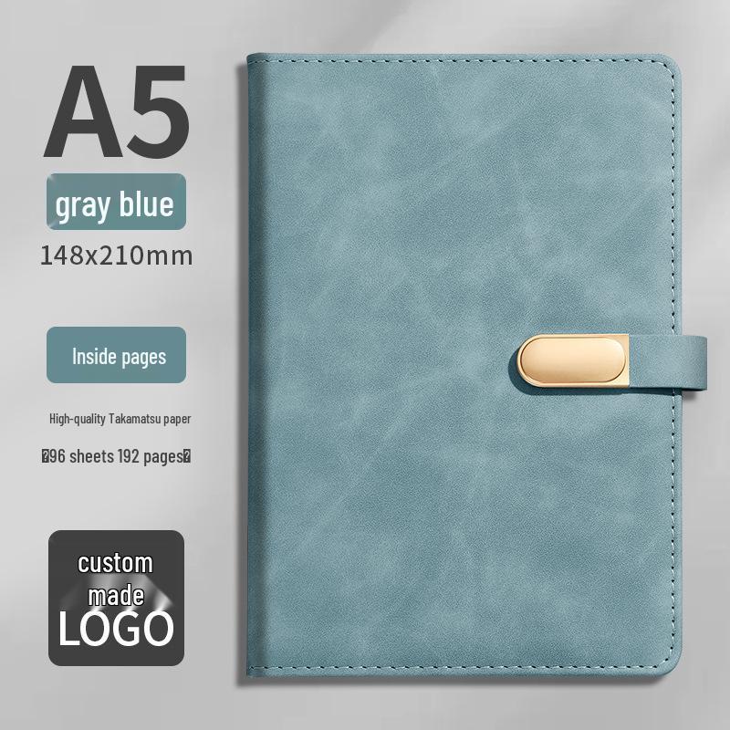 Custom Business Notebook with Metal Buckle and Pen Holder - Personalizable Logo Souvenir