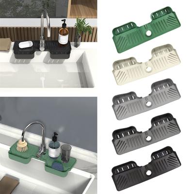 Kitchen Sink Splash Guard Drying Rack and Sponge Holder Kitchen Sink Accessories Faucet Splash Mat Bathroom