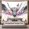 Highland Cow (72) Theme Personalized Tapestry Custom Name Text Wall Hanging Tapestry Home Background Decoration