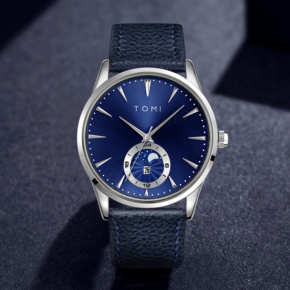 Men Luxury Leather Strap Watch Business and Leisure Large Dial Calendar Men Quartz Watch Relogio Masculino
