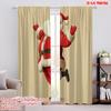 2pcs,2D Plane Printing Window Curtain Cute Santa Claus1 Versatile 100% Polyester (without Rod) Home Decor for Living Room &