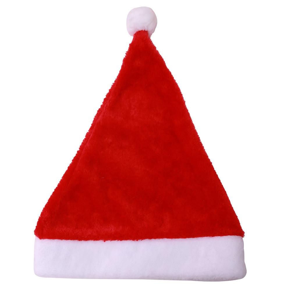 Red Short Comfortable Plush Santa Hat For Children And Adults Perfect For Holiday Celebrations