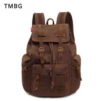 Zaino Retro Europeo e Americano da Uomo Nuova Borsa a Spalla in Tela Borsa da Viaggio Outdoor Borsa per Computer Cartelle Scolastiche da Studente per Ragazzo Regalo per la Festa del Papà