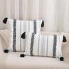 Cotton Yarn Jacquard Tufted Tassel Throw Pillow Cover Office Waist Cushion Home Sofa Bedside Cushion