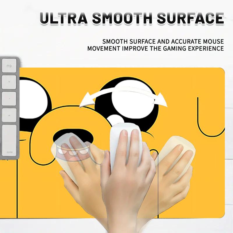 1Pc Adventure Time Jake'S Face Gaming Mouse Pad Keyboard Desk Mat Non-slip Rubber Lock Edge Waterproof Computer Mousepad for Office Home Decor S1122