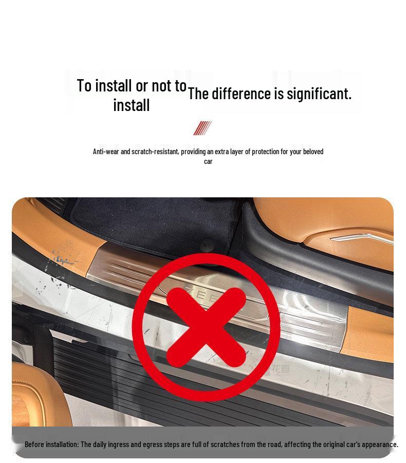 Zeekr 9X Stainless Steel Door Sill Protector - Full Wrap, Scratch & Wear Resistant Welcome Plate