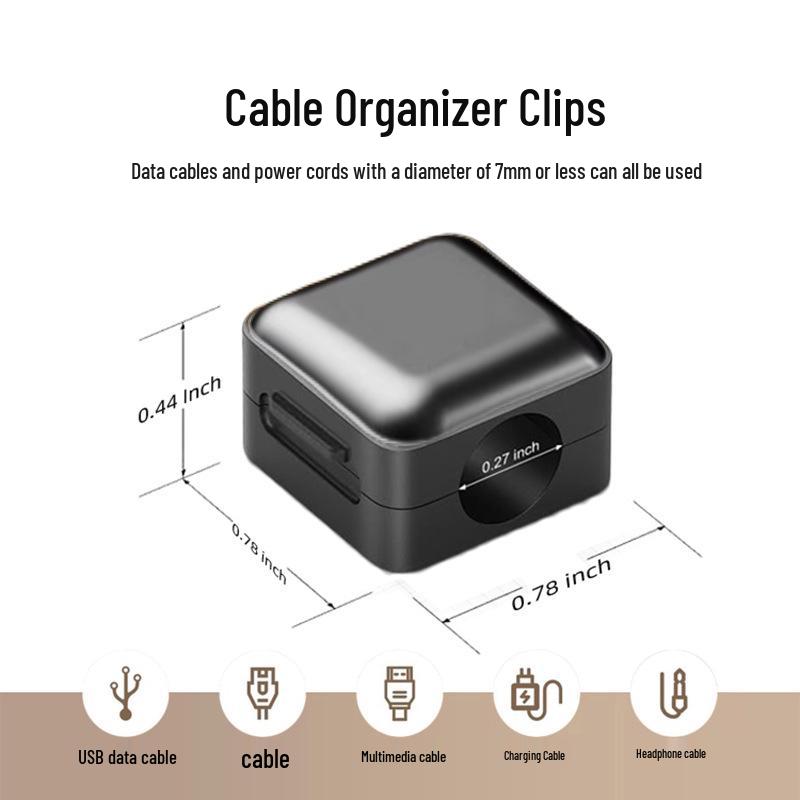 Magnetic Cable Organizer and Clip for Desktop Management