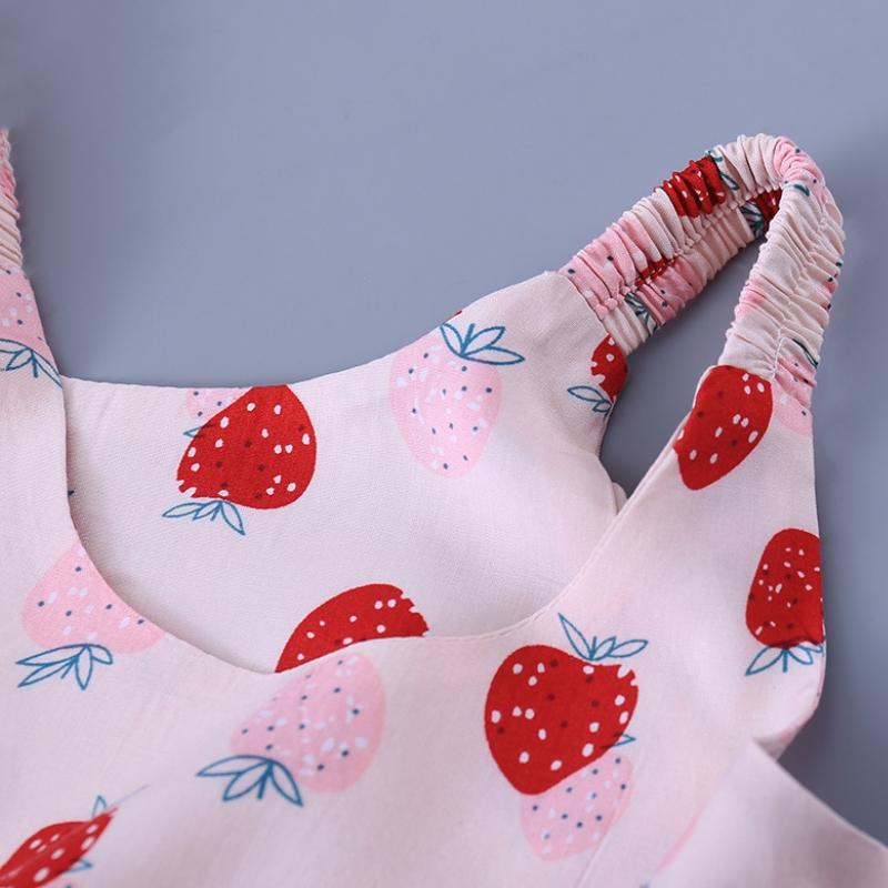 Trend Printed Girls Summer Dresses Sweet Floral Cool Kids Vest Dresses Princess Dress Kids Clothing
