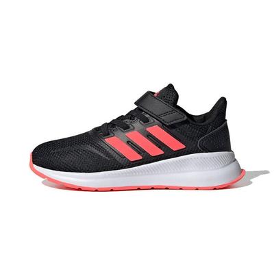 Neo Runfalcon 1.0 Synthetic Leather Fashion Woven Breathable Low-Top Running Shoes Kids Sneakers Black Red FW5138