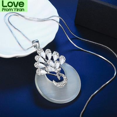 Lovely Peacock Long Necklace Women Bijoux Fashion Jewelry Cute Gifts