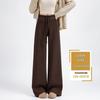 Winter 2026 Damen High-Waist Woll-Schlaghosen mit Plus Samt und Eleganter Drapierung