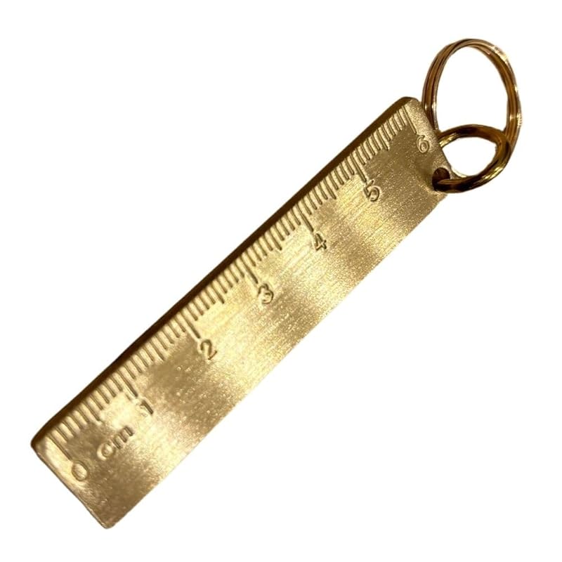

[DAZUMA] key ring ruler 6cm good luck pendant top brass antique money luck charm Goods pendant strap ruler