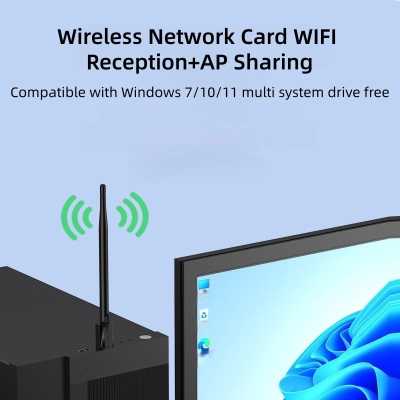 AX300 WIFI6 USB Wireless Adapter 2.4Hz Encryption Dongle Receiver Driver Free 802.11AX Network Card for Win7/10/11 PC/Laptop