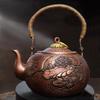Antique Copper Kettle Handmade Hammer Pattern Red Copper Teapots Thicken Uncoated Kettles Health Tea Set Crafts Chinese Tea Pot