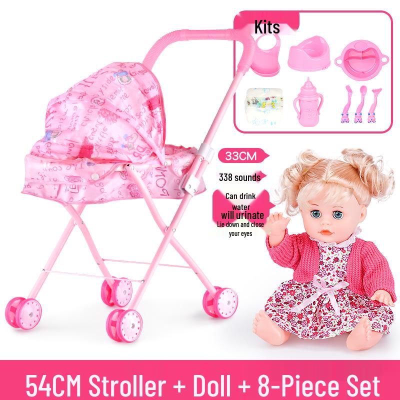Cross-border Doll & Stroller Set for Girls - Children's Simulation Playhouse Toy