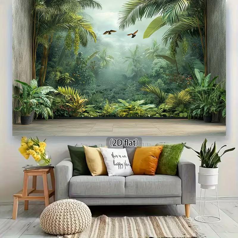 2D Foggy Green Plant Background for Safari Animal Theme Kids Birthday Decoration
