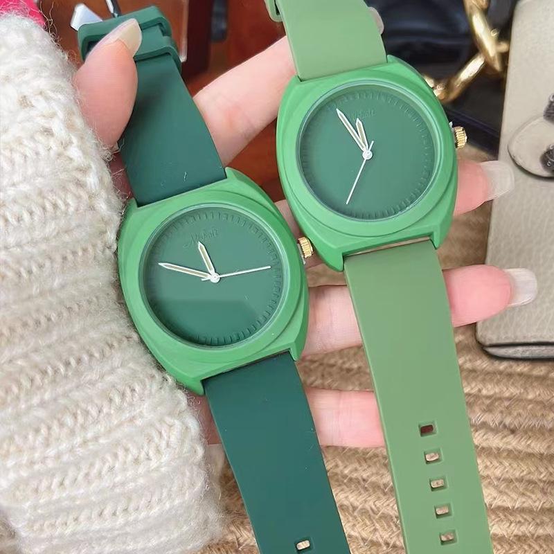 Watch Waterproof Silicone Student Ladies Dopamine Color Large Dial Women'S Watch
