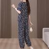 Summer Women's Two Pieces Set Plus Size Elegant Cotton Linen Pant Sets Casual Ladies Clothes