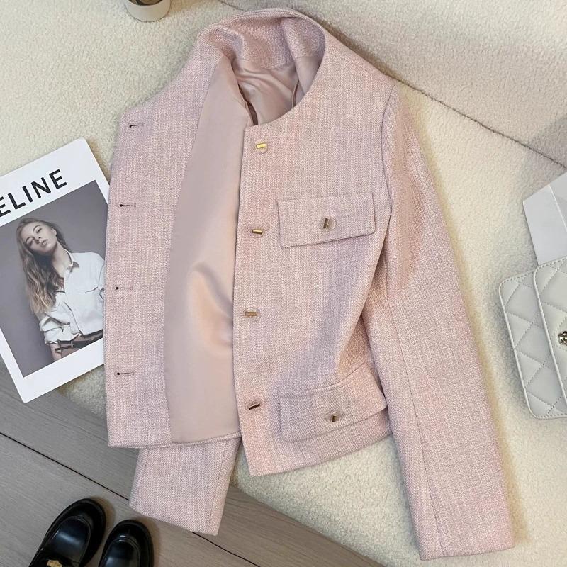 Осень новый блейзер женский старший повседневный универсальный короткий блейзер тренд S розовый