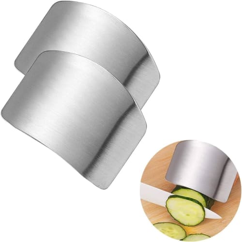 Disenkelubo 2-Pack Stainless Steel Finger Guards for Kitchen Knives, Protect Your Fingers from Knife Cuts, Rust-Proof Finger Guards, Easy to Clean, Sa