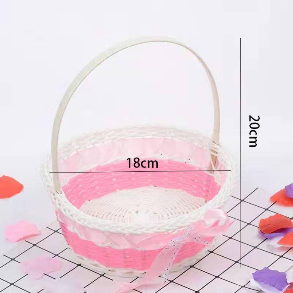 Large Capacity Fruit Storage Bin Handmade Bamboo Flower Basket New Storage Basket