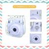 HIYQIN Instax Mini Case, Transparent Cover, Cute Camera Bag with Shoulder Strap, Made of PVC, Perfect Star Design