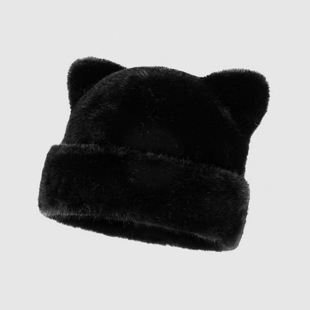 Fluffy Fur Women's Winter Hat Winter Cat Ears Snow Ski Cap Faux Fur Thick Warm Windproof Hat Russian Hat Mink Fisherman's Hat