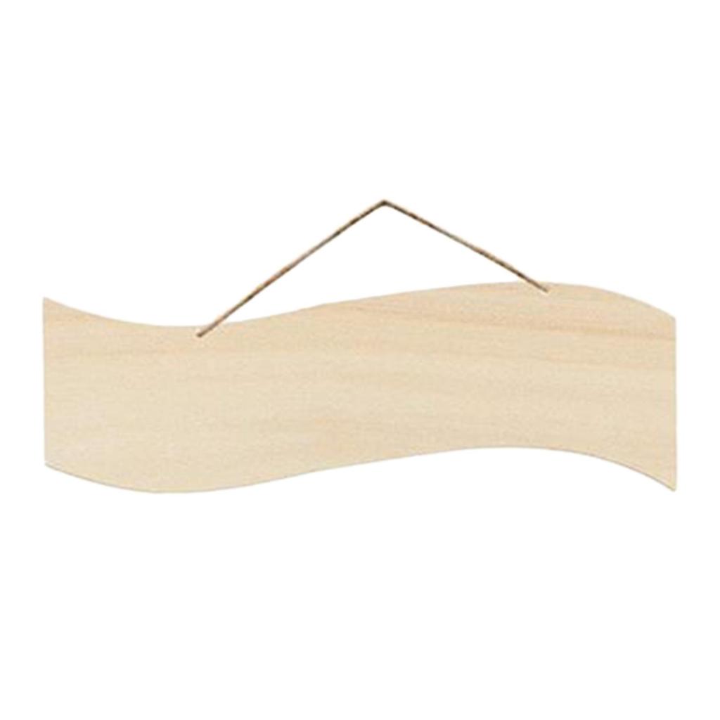 5 Pieces Unfinished Hanging Blank Wooden Plaque Blank Hanging Banners for Painting Writing DIY Supplies
