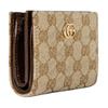 Gucci GG Marmont Generation Vintage Double G Logo GG Canvas Wallet Small Women Wallet Beige Dark-Brown 773427-FAF05-9651