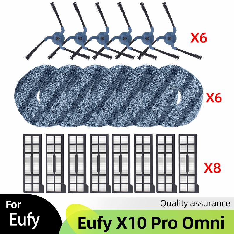 Fit For Eufy X10 Pro Omni Robot Vacuum Cleaner Main Side Brush Mop Cloth Hepa Filter Dust Bag Accessories Spare Parts