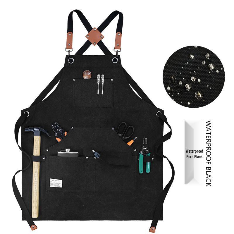 Thick Canvas Multi-Pocket Tool Apron with Custom Logo for Auto Repair & Woodworking
