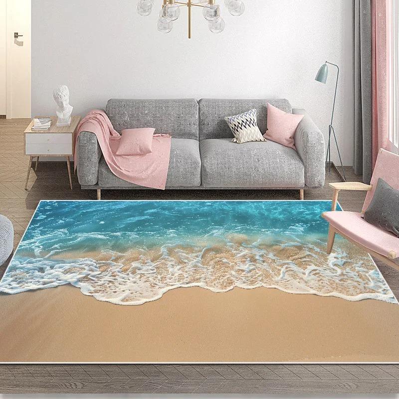 Sea 3D Vision Rug Modern Living Room Area Rug For Children’S Bedroom Play Crawling