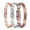 Magnetic Copper-Tone Crystal Studded Titanium Steel Bracelet Women Geometric Style Fashion Jewelry