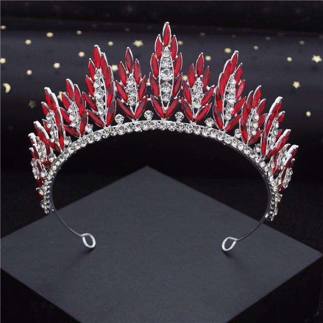 Luxury Gorgeous Crystal Leaves Wedding Crown Royal Queen Tiaras Headbands for Girls Prom Bridal Crowns Bride Diadem Hair Jewelry