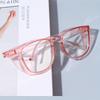 Fashionable Pink Transparent Box Women's Glasses, Full Frame Design, Transparent Lenses, Daily Casual Style