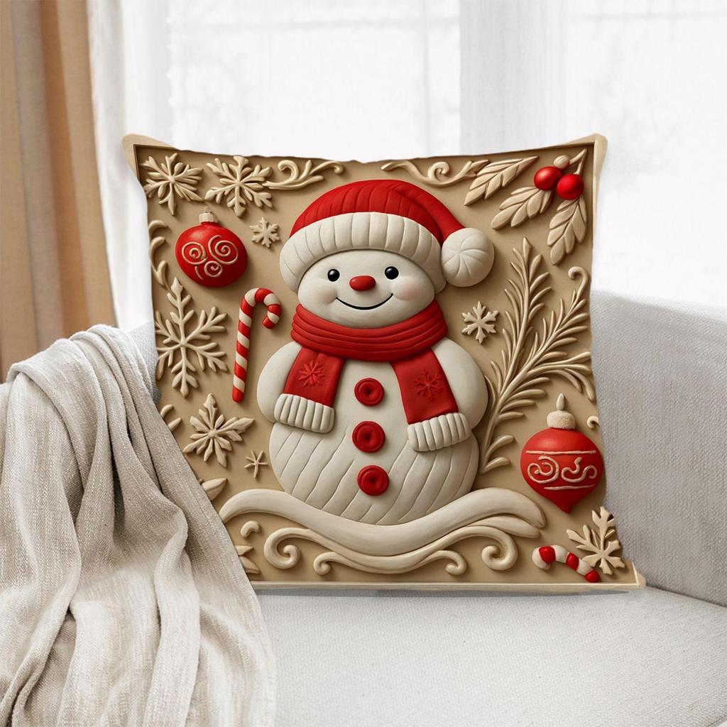Christmas Pillow Covers 17.72Inch Fall Pillowcase Decoration 4 Pieces Pillowcase Christmas For Home Indoor Outdoor Bedroom Couch