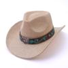 Western Cowboy Hat Big Brim Straw Hat Sunscreen Sunshade Beach Top Hat Raffia Cowboy Hat Is Hot In Europe and America