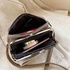 Schicke Umhängetasche im Vintage-Stil für Damen Vielseitige Schultertasche/Clutch-Kombination Abnehmbarer Riemen Reißverschluss Einfarbig Kunstleder