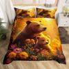 Rustic Bear Duvet Cover Twin Queen Size, Hunting Wild Animal Comforter Cover Wildlife Bedding Set for Kids Teens Adult Bedroom