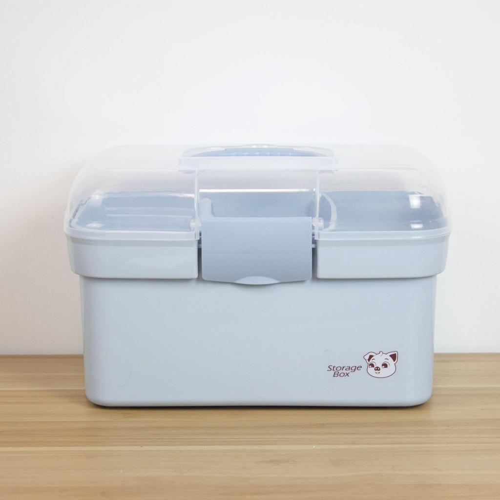 Portable Layered Medicine Storage Box with Compartments for Dormitory and Household Use