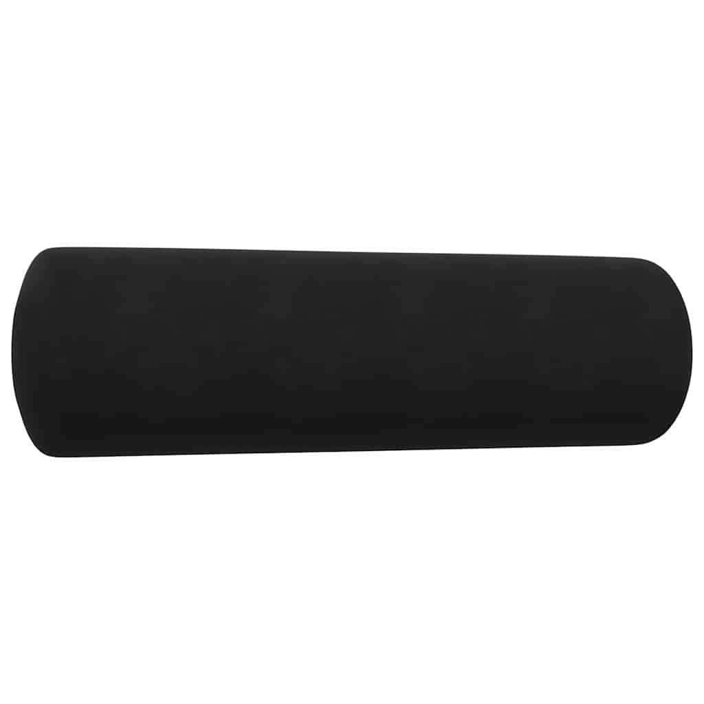 4 Piece Velvet Sofa Set with Cushions and Neck Roll Pillows Black