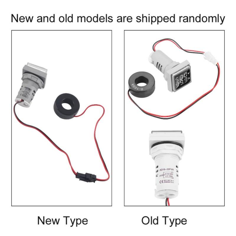 LED Digital Display AC Voltage Current Meter Indicator 22mm 0-100A Meter Indicator (White)
