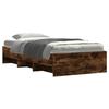 VidaXL Bed Frames Smoked Oak 90x200 Cm Engineered Wood, Bedroom Furniture, Single Bed, Slatted Base, Bed, Frame of 3295678